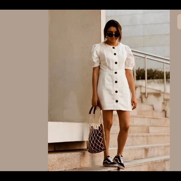 Zara puff sleeve white dress 👗 - Picture 2 of 5